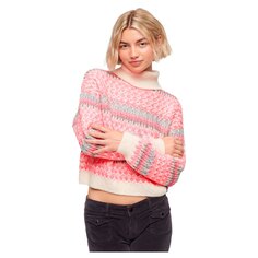 Свитер Superdry Roll Crop High Neck, розовый