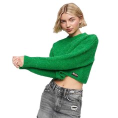 Свитер Superdry Vintage Textured Crop Round Neck, зеленый