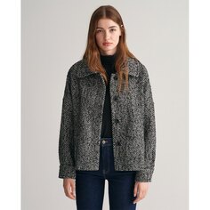 Куртка Gant Pattern Cropped Wool, серый