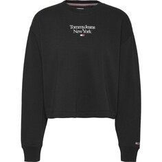 Свитер Tommy Jeans Bxy Essential Logo 1 Crew Neck, черный