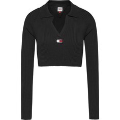 Свитер Tommy Jeans Badge V Neck, черный