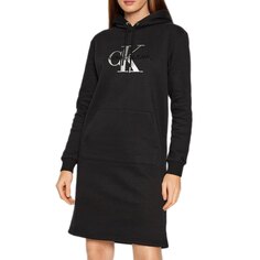 Платье Calvin Klein Jeans Glossy Sweatshirt, черный