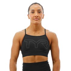 Спортивный бюстгальтер TYR Logo High-Neck, черный