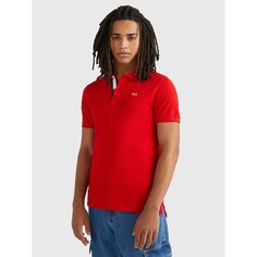 Поло Tommy Jeans Slim Fit Placket, красный