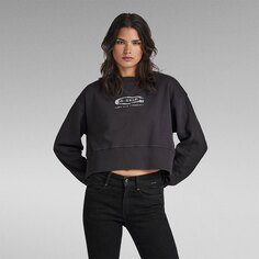 Толстовка G-Star Vintage Cropped Logo Loose, черный