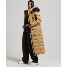 Куртка Superdry MF Faux Fur Hooded, коричневый