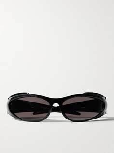 Солнцезащитные очки в овальной оправе из ацетата Balenciaga, черный