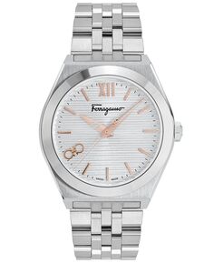 Мужские швейцарские часы Vega с браслетом из нержавеющей стали, 40 мм Salvatore Ferragamo
