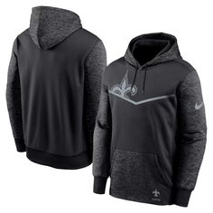 Мужской черный пуловер с капюшоном и принтом Nike New Orleans Saints RFLCTV Chevron