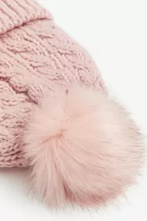 Вязаная шапка с помпоном H&amp;M, розовый H&M