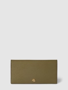 Кошелек с накладной этикеткой, модель «SLIM» Lauren Ralph Lauren, оливково-зеленый