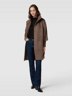 Пальто с воротником стойкой comma, серо-коричневый