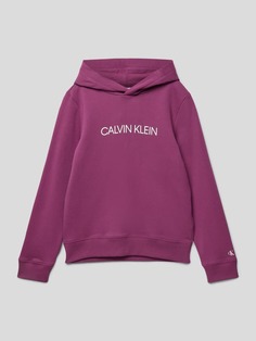 Толстовка с принтом этикетки Calvin Klein Jeans, фиолетовый