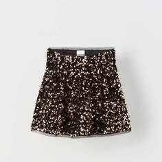 Юбка для девочки Zara Sequinned, золотистый