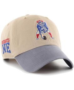 Мужская регулируемая кепка цвета хаки Royal New England Patriots Ashford Clean Up &apos;47 Brand