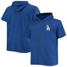 Мужская футболка с капюшоном и пуловером с короткими рукавами Royal Los Angeles Dodgers Big &amp; Tall