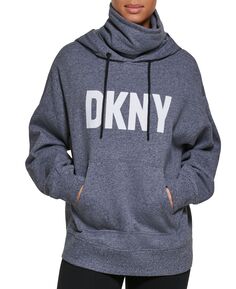 Женская худи с воротником-воронкой и принтом логотипа DKNY, мульти