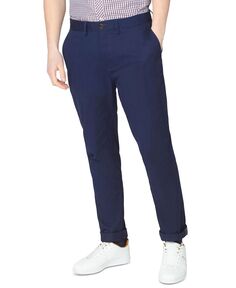 Мужские облегающие эластичные брюки чинос с пятью карманами и логотипом Ben Sherman, темно-синий