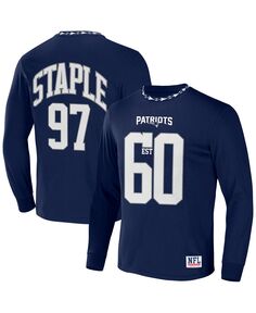 Мужская футболка nfl x staple navy new england patriots core с длинным рукавом в стиле джерси NFL Properties, синий