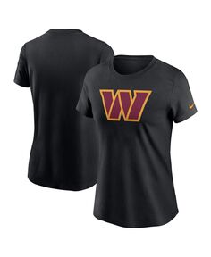 Черная женская хлопковая футболка с логотипом Washington Commanders Essential Nike, черный