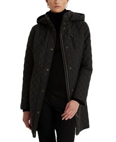 Женское стеганое пальто миниатюрного размера Lauren Ralph Lauren, черный