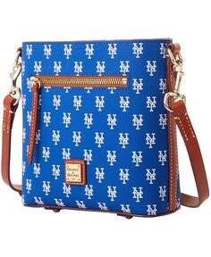 Женская маленькая сумка через плечо на молнии New York Mets Signature Dooney &amp; Bourke, синий
