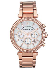 Женские часы-хронограф Parker с браслетом из нержавеющей стали цвета розового золота 39 мм MK5491 Michael Kors