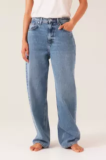 Мешковатые высокие джинсы H&amp;M, синий H&M