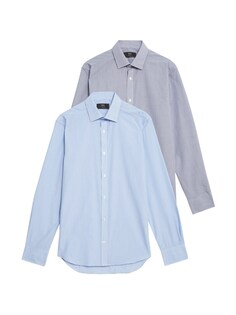 Рубашка на пуговицах стандартного кроя Marks &amp; Spencer, морской синий/небесно-голубой