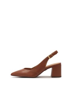 Туфли-лодочки с ремешком на пятке Kazar, коричневый