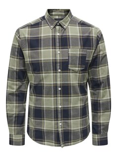 Рубашка на пуговицах стандартного кроя Only &amp; Sons Alvaro, яблоко/светло-зеленый