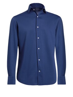 Рубашка на пуговицах стандартного кроя Boggi Milano, темно-синий