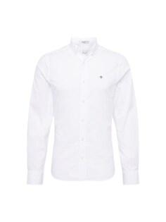 Рубашка узкого кроя на пуговицах Gant, белый