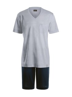 Короткая пижама Hanro Day &amp; Night, королевский синий/светло-серый
