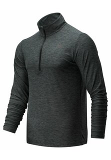 Футболка с длинным рукавом CORE SPACE DYE 1/4 ZIP New Balance, черный/серый