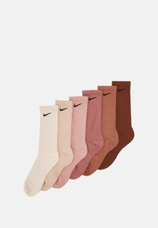 Спортивные носки EVERYDAY PLUS CUSH CREW UNISEX, 6 комплектов Nike, жемчужно-белый/бежевый/шепот розы/ископаемая роза/минеральная глина/пекан