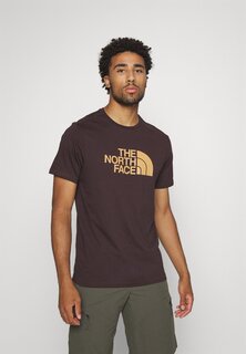 Футболка с принтом EASY TEE The North Face, угольно-коричневый/миндальное масло