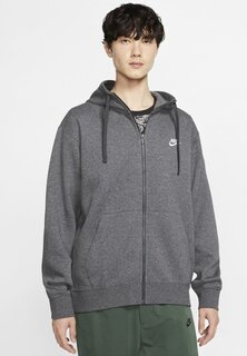 Толстовка на молнии CLUB HOODIE Nike, темно-серый вереск/антрацит/белый