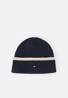 Шапка КОРОТКАЯ ШАПКА BLOCK FLAG UNISEX Tommy Hilfiger, космический синий/кремовый