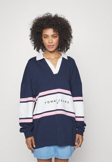 Футболка с длинным рукавом COLORBLOCK RUGBY Tommy Jeans, тёмно-синий