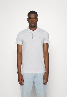 Поло SLIM PLACKET Tommy Jeans, серебристо-серый