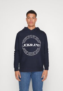 Толстовка JJJAKE HOOD Jack &amp; Jones, темно-синий пиджак с принтом: большой