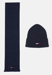 Шарф КОМПЛЕКТ УНИСЕКС ШАПКА И ШАРФ FLAG Tommy Jeans, темно-синий