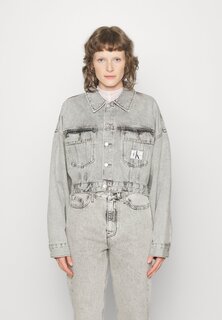 Джинсовая куртка КУРТКА OVERSIZE CROP Calvin Klein Jeans, джинсовый серый