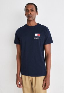 Футболка с принтом SLIM ESSENTIAL FLAG TEE Tommy Jeans, тёмно-синий