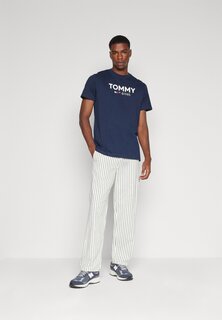футболка с принтом SLIM 2PACK DNA TEE Tommy Jeans, черный/темно-синий