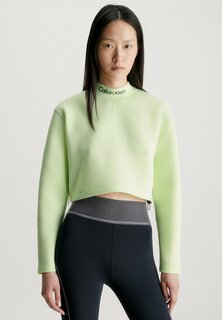 Футболка с длинными рукавами CROPPED MOCK NECK LOGO Calvin Klein Performance, кремовый лайм