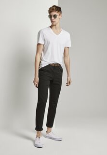 Чиносы ЧИНОСЫ SLIM FIT С ПОЯСОМ Tom Tailor, черный