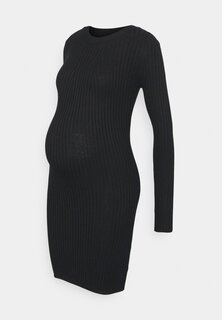 Трикотажное платье PMCRISTA O NECK KNIT DRESS Pieces Maternity, черный