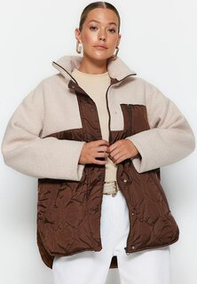 Зимнее пальто Trendyol, коричневое многоцветное